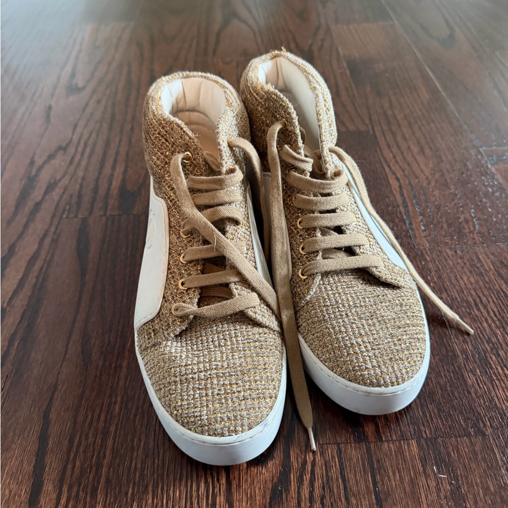 CHANEL Tan and White Athletic Shoes - Picture 6 of 7